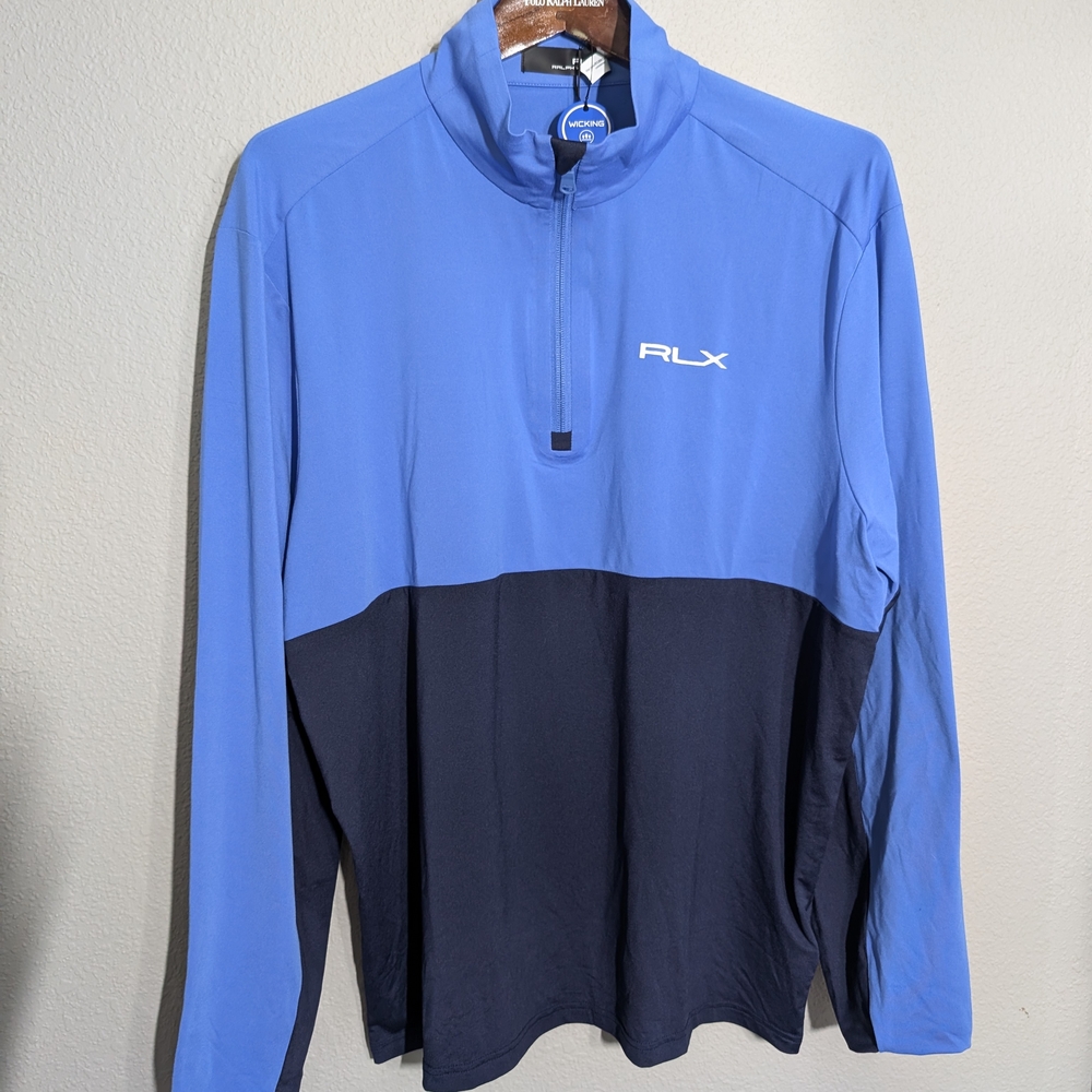RLX Blue and Navy Quarter-Zip Pullover